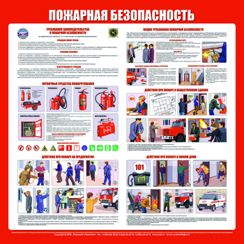 С11 Стенд пожарная безопасность (1000х1000 мм, пластик ПВХ 3 мм, алюминиевый багет золотого цвета) - Стенды - Стенды по пожарной безопасности - Магазин охраны труда ohranatruda-shop.ru
